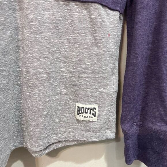 Roots Purple Long Sleeve Pullover Hooded Athletic Sweatshirt Size Medium - Picture 3 of 7